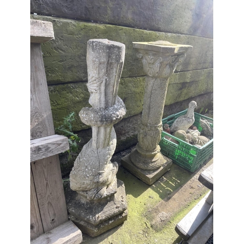 440u - Two concrete pedestal stands