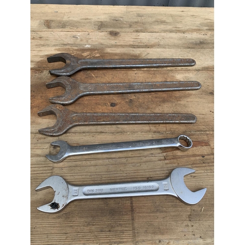 457 - 5 large metric spanners, 55mm/46mm/42mm/30mmx27mm and 21mm combination