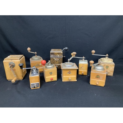 9 vintage coffee grinders