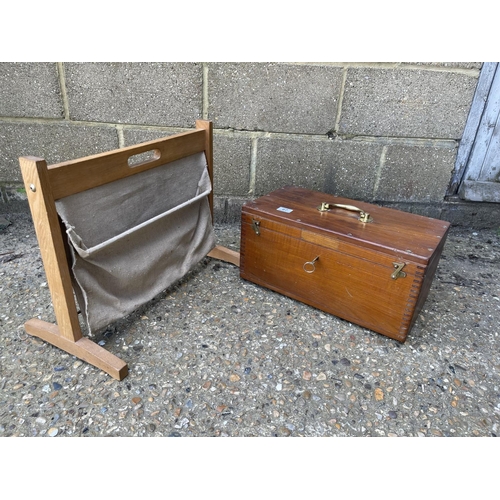 67 - Danish magazine rack and wooden instrument case