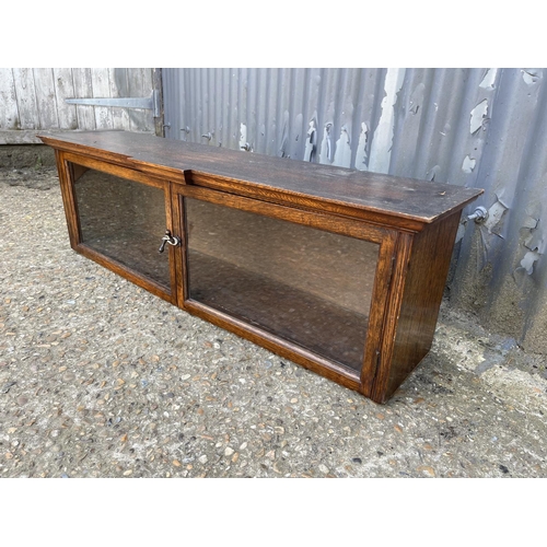 68 - A glazed oak two door cabinet