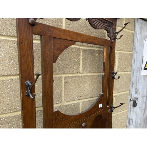 71 - An early 20th century oak hallstand