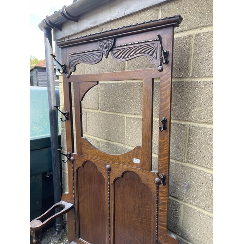 71 - An early 20th century oak hallstand