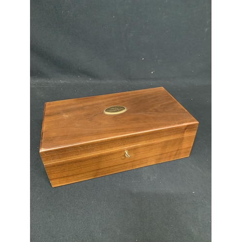 918 - A Humidor with Key 36 x 20 x 12 cms with 40 sealed cigars plus others