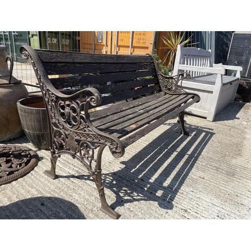 400 - An iron framed garden bench