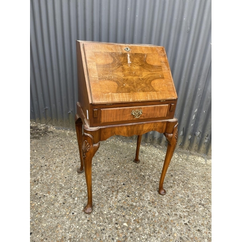 58 - A walnut single drawer bureau 57x42x 100