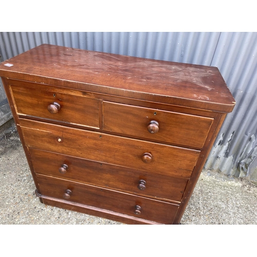 74 - A victorian mahogany chest of five drawers for restoration 117x50x116