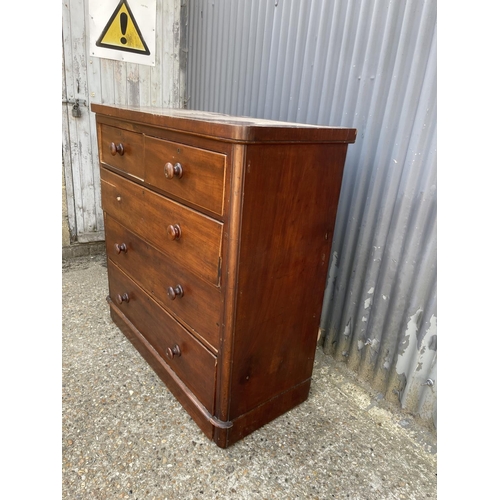 74 - A victorian mahogany chest of five drawers for restoration 117x50x116