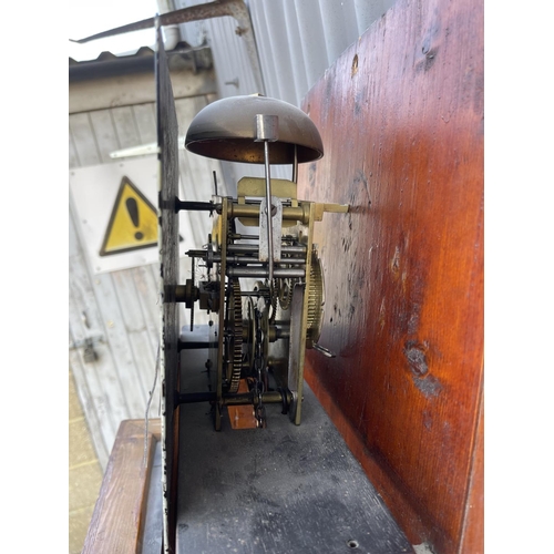 103 - An oak cased long-case clock by ELLIOT OF ASHFORD with two weights and pendulum