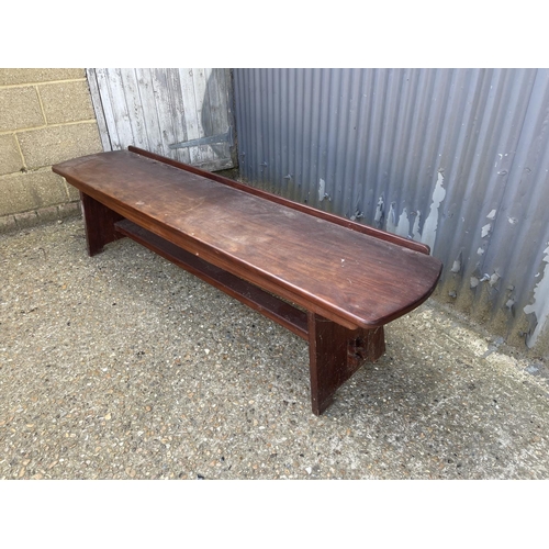 104 - A good quality hardwood pew bench seat 192x42x46