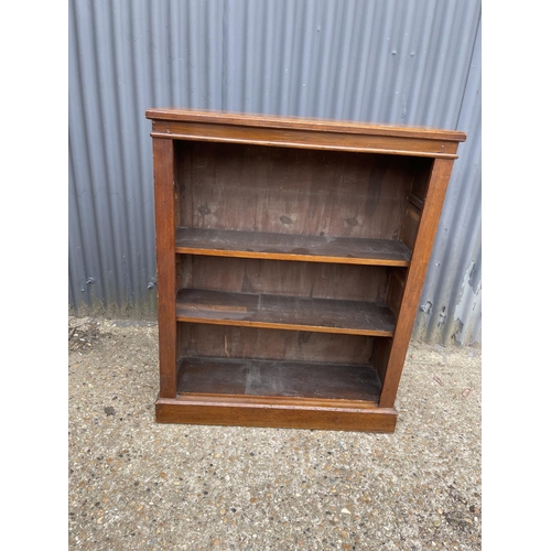 140 - A victorian open front bookcase with adjustable shelves 90x 27x111