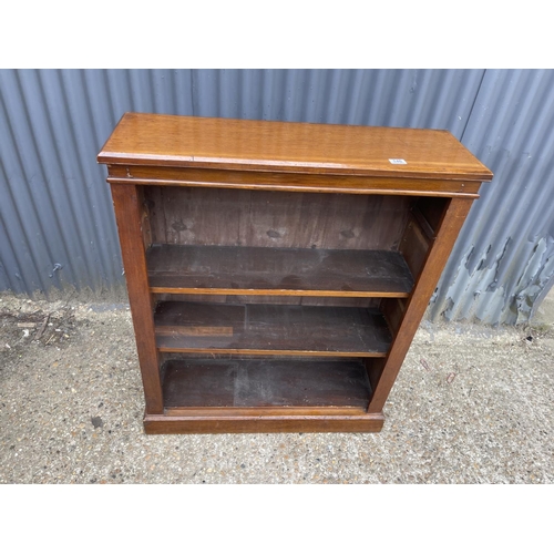 140 - A victorian open front bookcase with adjustable shelves 90x 27x111