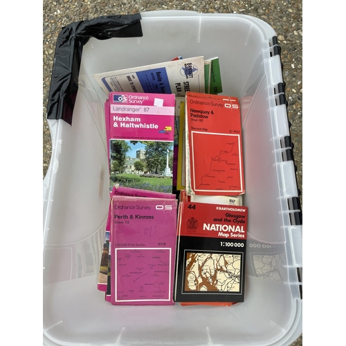 153 - Tub of ordinance survey maps