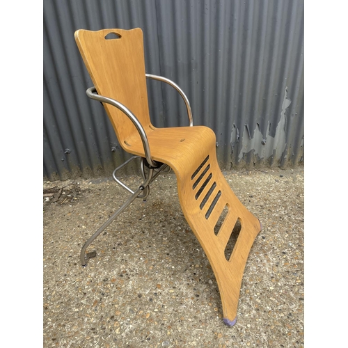 165 - STOKKE style child's chair and a bentwood stool