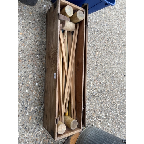 171 - A boxed lawn croquet set