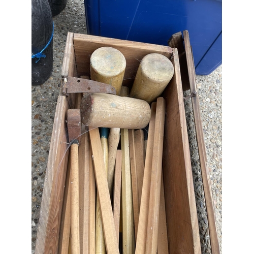 171 - A boxed lawn croquet set