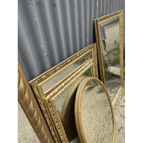 179 - Five large gold quality gold gilt framed mirrors