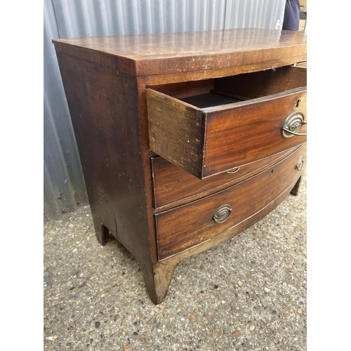 2 - A victorian mahogany bow front chest of four drawers  100x50x80