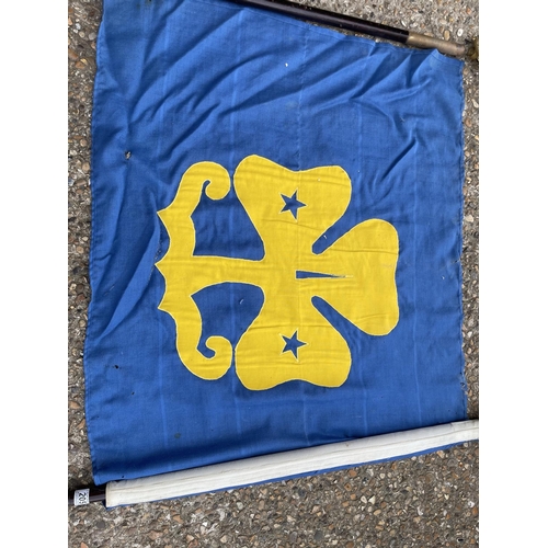 205 - A girl guides banner flag with two poles