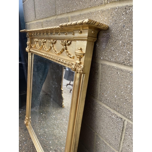 230 - A large victorian style ornate square gold gilt overmantle mirror 120x120