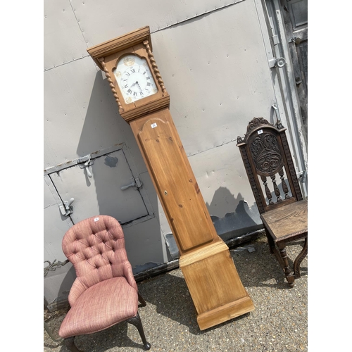 25 - A modern pine longcase clock