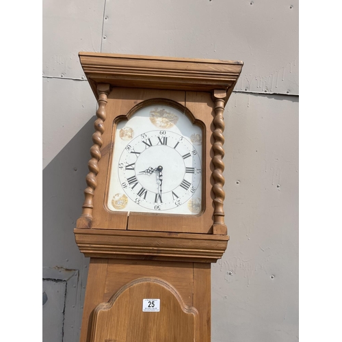 25 - A modern pine longcase clock