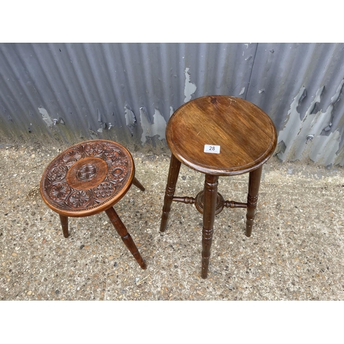 28 - Two mahogany stools