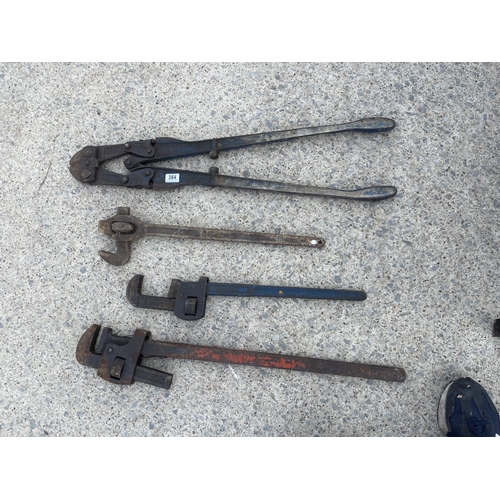 384 - Huge record bolt cutters and three stillsons