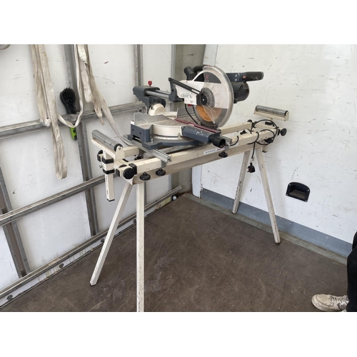 400c - Axminster slide chop saw on folding roller stand