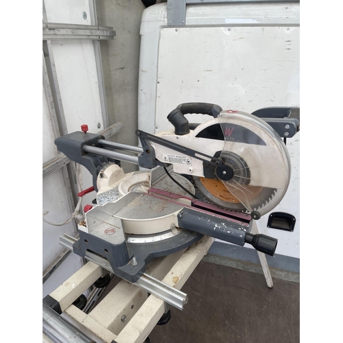 400c - Axminster slide chop saw on folding roller stand