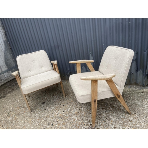 49 - A pair of Czech design mod century elbow chairs