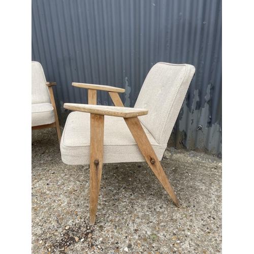 49 - A pair of Czech design mod century elbow chairs