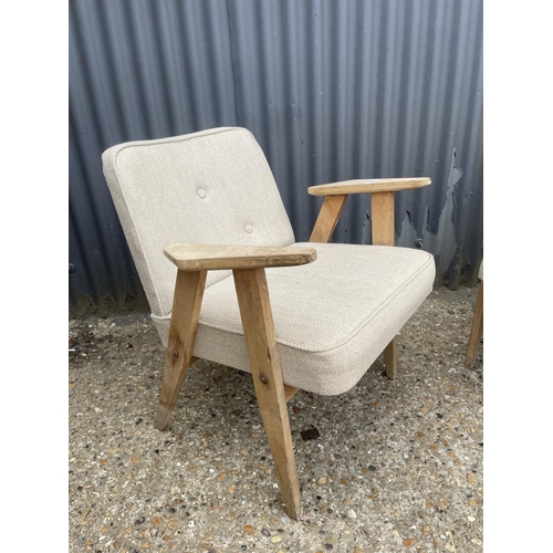 49 - A pair of Czech design mod century elbow chairs