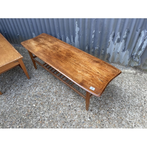 5 - Two 20th century teak coffee tables with slatted lower shelf