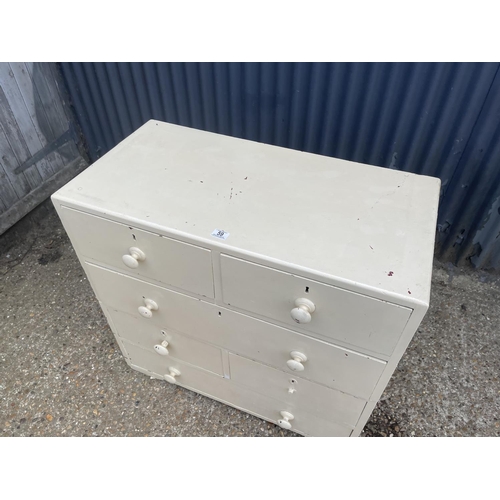 59 - An antique pine two section chest of six drawers