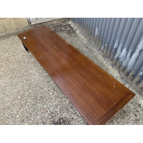 64 - Long g plan teak coffee table 168cm long