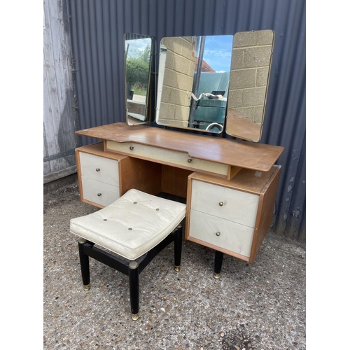 66 - A g plan light oak dressing table and stool