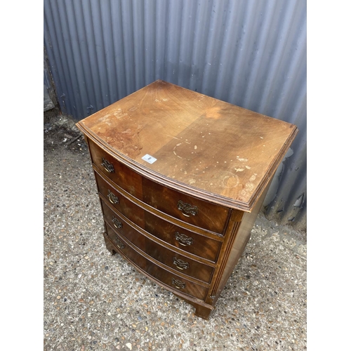 8 - A repro mahogany bow front chest of four  62x50x74