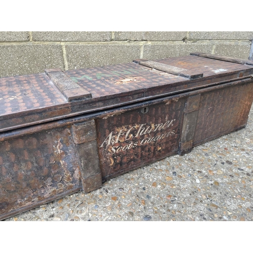 95 - A vintage Scott's guards trunk 116cm long