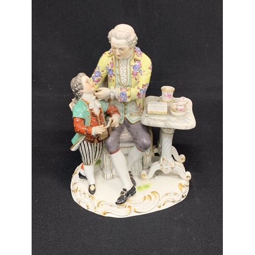 738 - Meissen Figure of Master and scholar height 21 cms