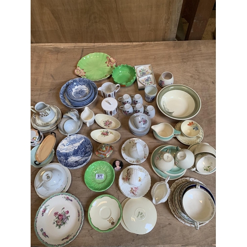 977 - Assorted china including Susie Cooper, Carltonware and Clarice Cliff (2)