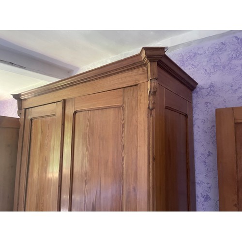 11 - A very large french pine knock down wardrobe 150 x60 x 217