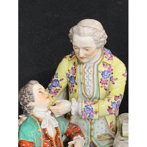 738 - Meissen Figure of Master and scholar height 21 cms