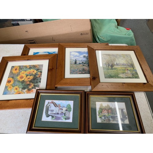 1048 - Four Pine framed Classic reproduction Prints & two Brian Lewis prints