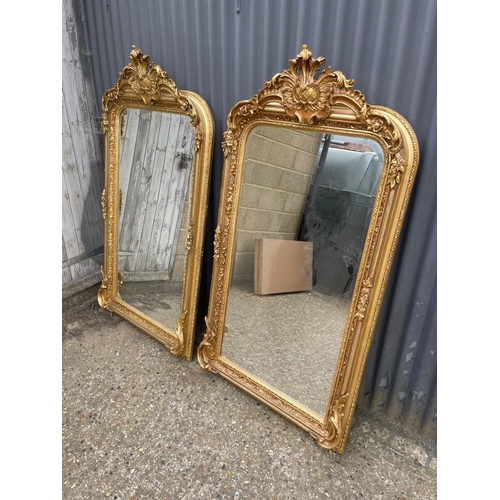 364 - A pair of very large gold gilt framed wall mirrors 80x160