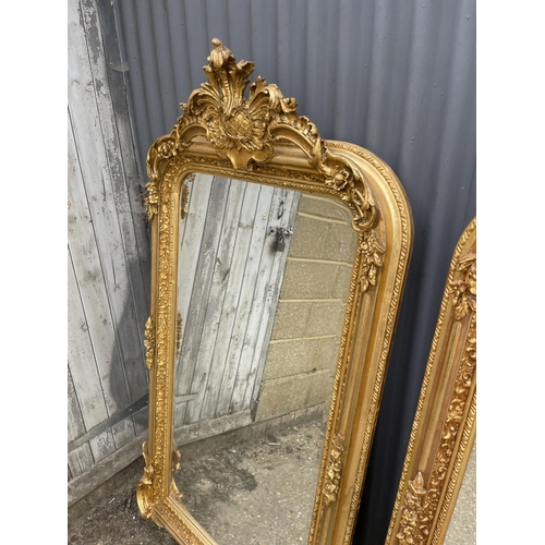 364 - A pair of very large gold gilt framed wall mirrors 80x160