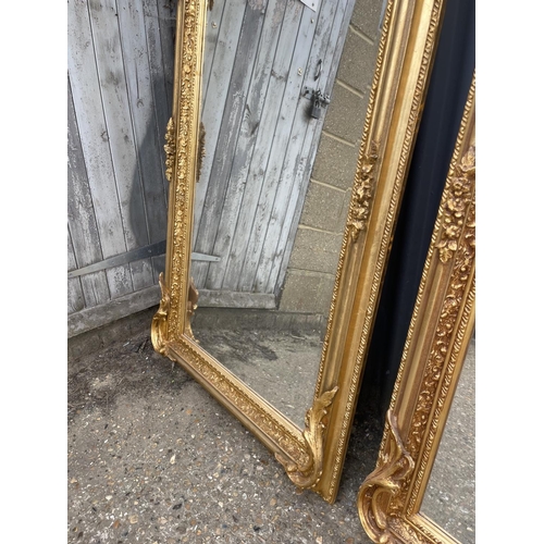 364 - A pair of very large gold gilt framed wall mirrors 80x160