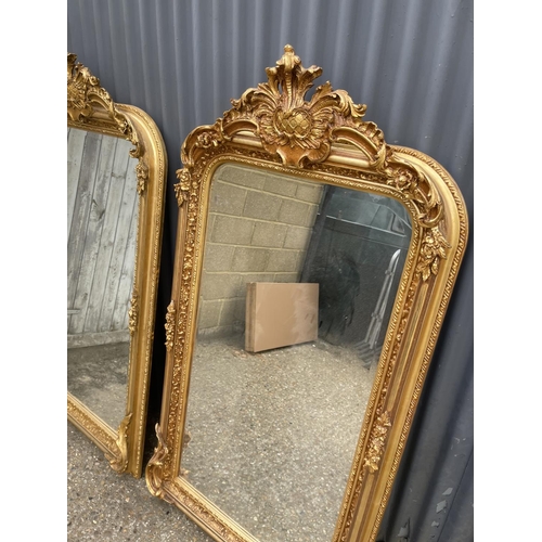 364 - A pair of very large gold gilt framed wall mirrors 80x160