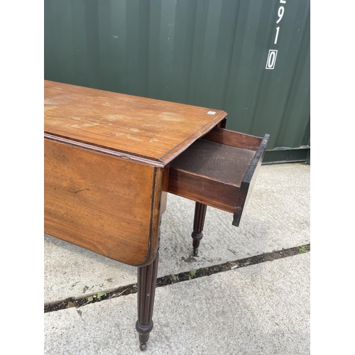 360E - A victorian mahogany Pembroke table with drawer 106 x60x70