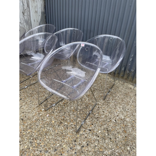 100 - A set of six modern Perspex and chrome tub shaped chairs by HABITAT